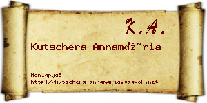 Kutschera Annamária névjegykártya