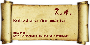 Kutschera Annamária névjegykártya